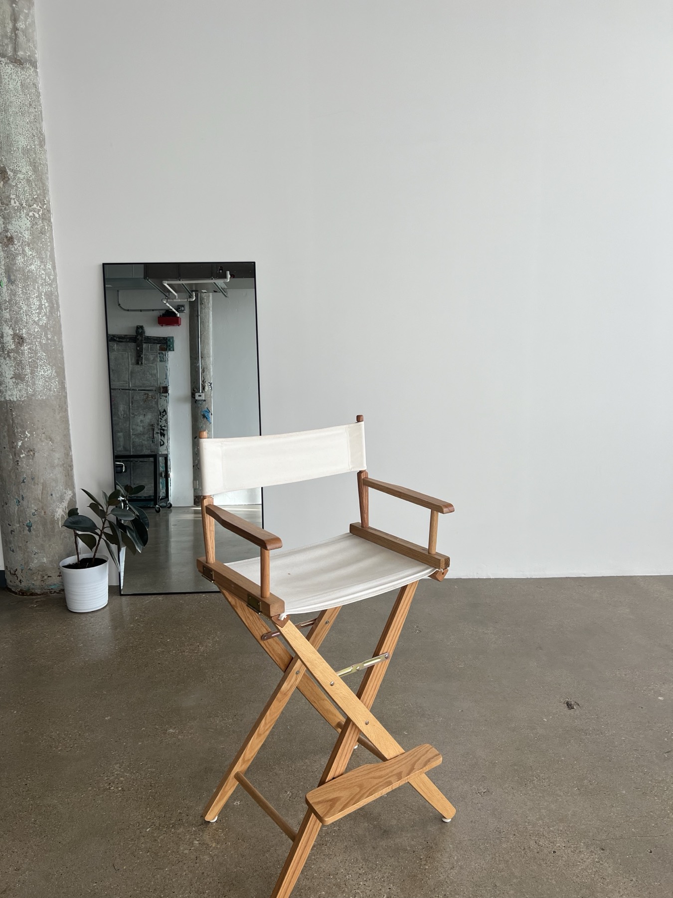 Director's chair on a studio floor