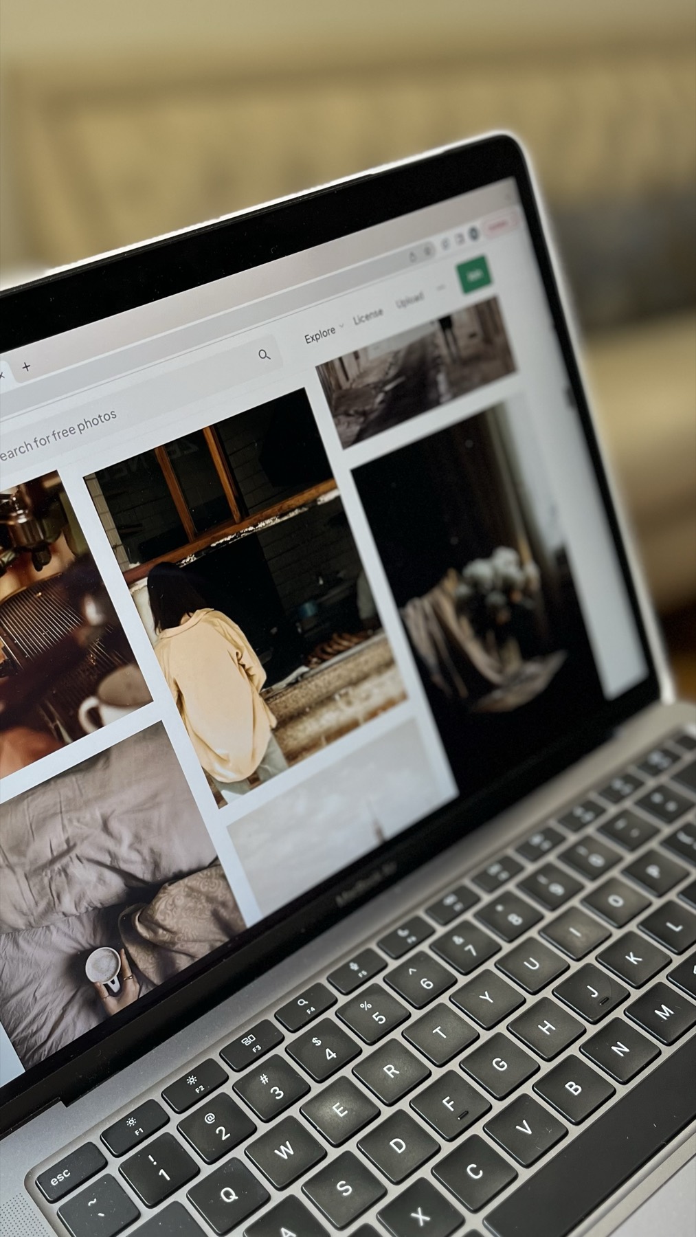A website layout open on a laptop